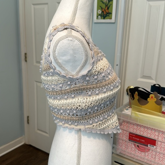 Jessica Simpson Light Blue/Beige Crochet 2 Piece Set.  NWT Size Medium (Both) - Picture 7 of 13